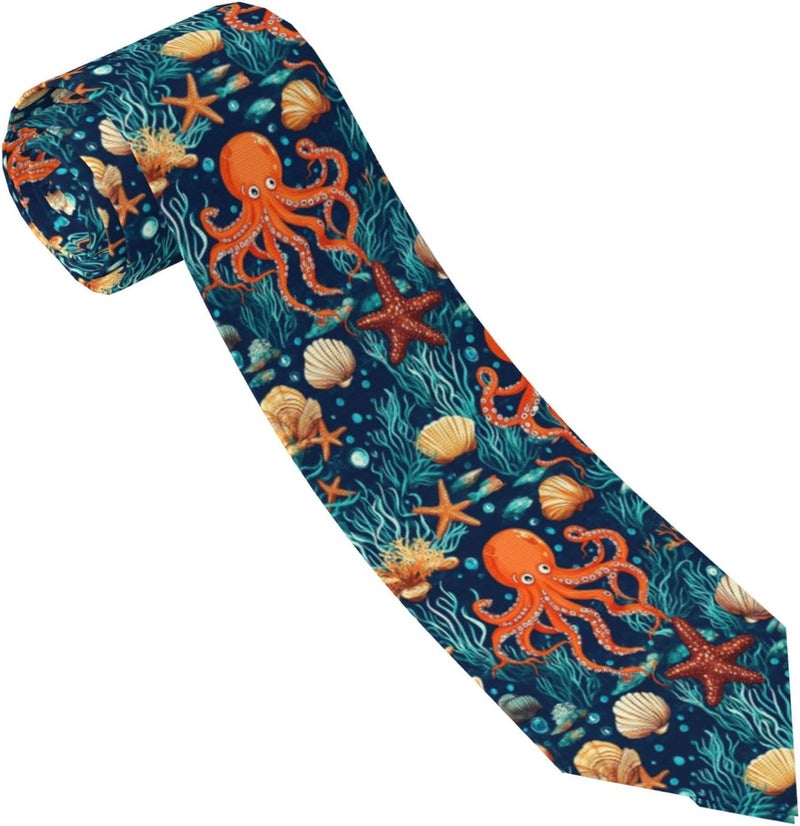 Yilad Tie for Men and Boy Novelty Fun Full Print Men's Necktie Skinny Fashion Narrow Wide - Image 1